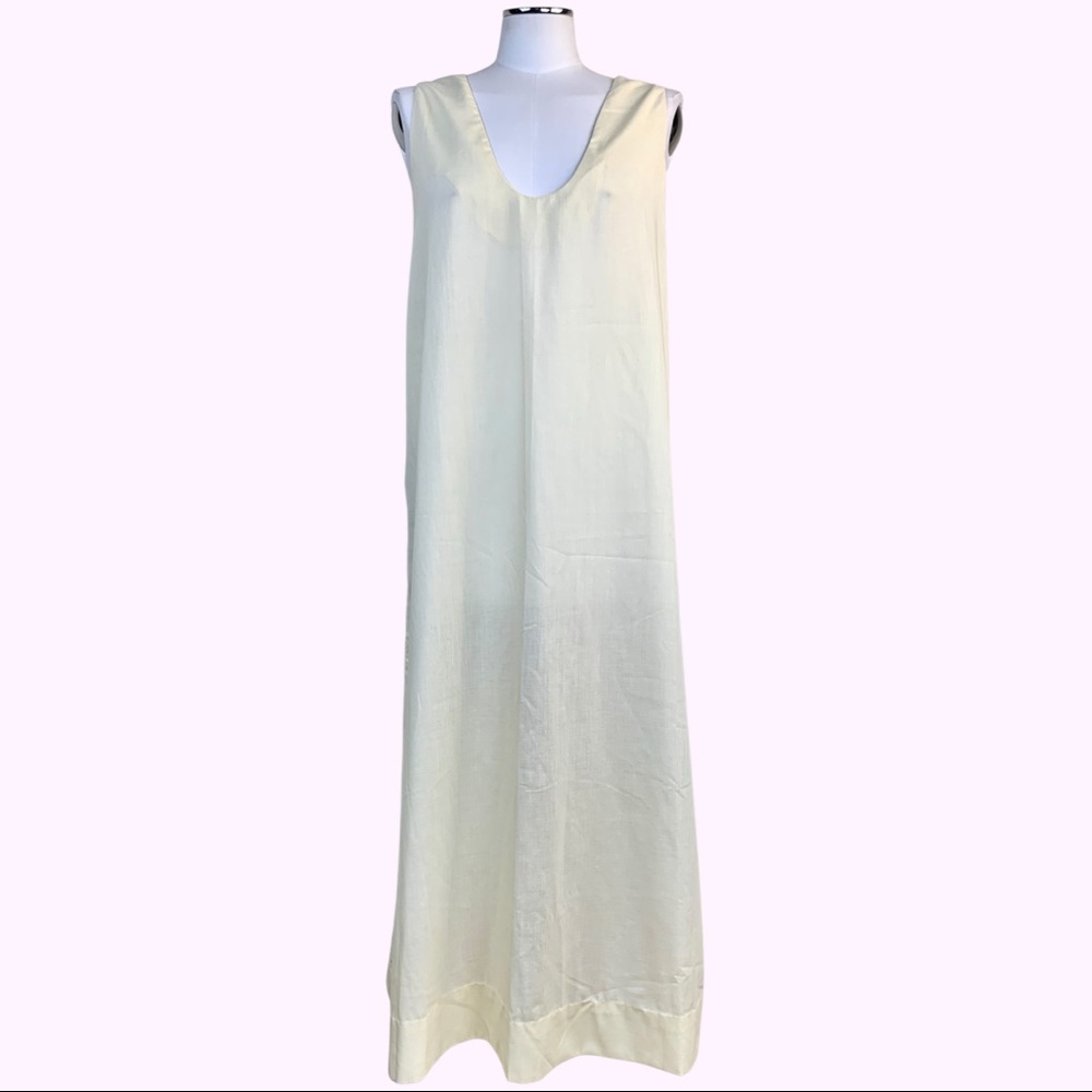 70’s Seashell Cream Maxi Tank Dress by Miss K